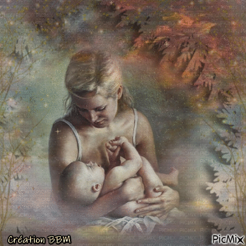 Une maman et son bébé par BBM - Безплатен анимиран GIF