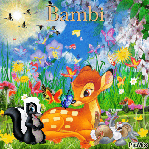 Bambi and friends - Gratis animeret GIF