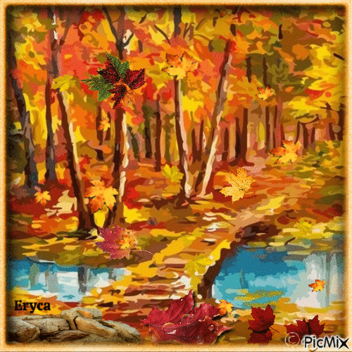 Pierres et feuilles d'automne - Gratis animerad GIF
