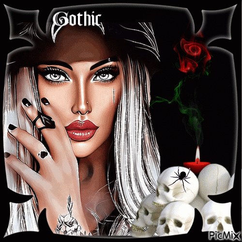 Femme  gothique - GIF animé gratuit