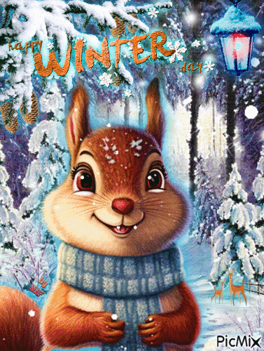 Happy Winter Day - GIF animé gratuit