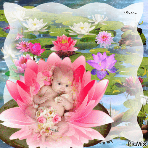 Water lilies - GIF animate gratis