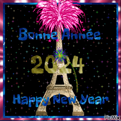Bonne Année 2024 Happy new year - Free animated GIF