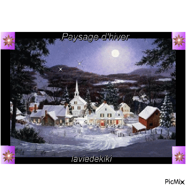 paysage d'hiver - Бесплатный анимированный гифка