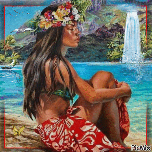 Tahitiana - GIF animado grátis