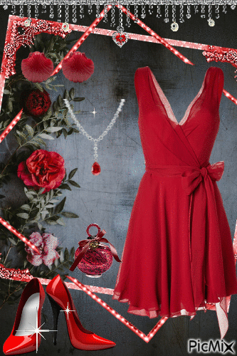 Stylish Look With Red Accessories - GIF animado gratis