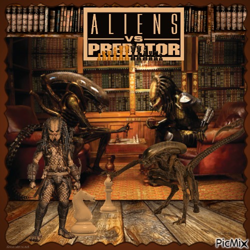 Schachspiel predator und aliens - ücretsiz png