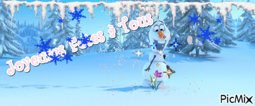 Neige à Noel - GIF animé gratuit