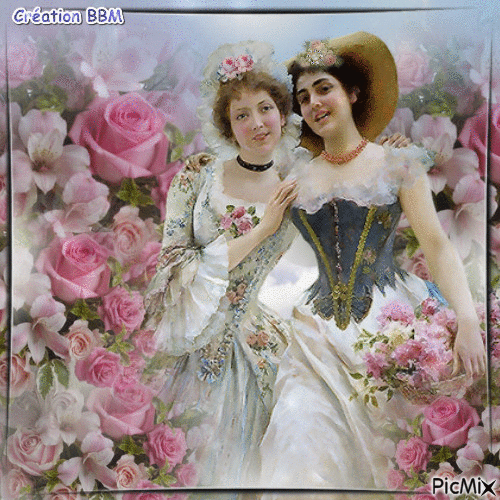 Les belles aux roses par BBM - 免费动画 GIF