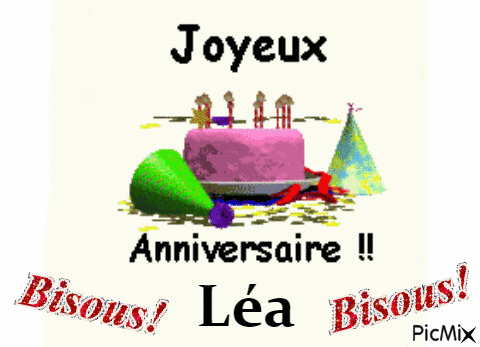 Joyeux anniversaire Léa. - Animovaný GIF zadarmo