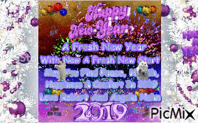 HAPPY NEW YEAR 2019 - Ilmainen animoitu GIF