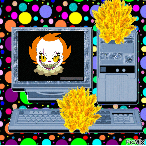 Pennywise computer glitch - GIF animate gratis