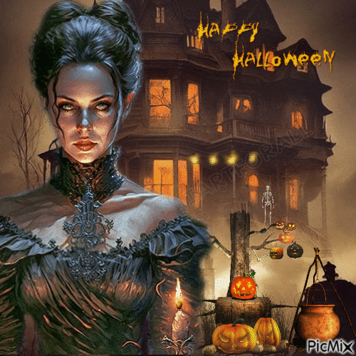 Gothic Porträt - Halloween - Gratis geanimeerde GIF