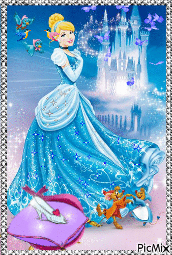 Princesse au chateau - GIF animé gratuit