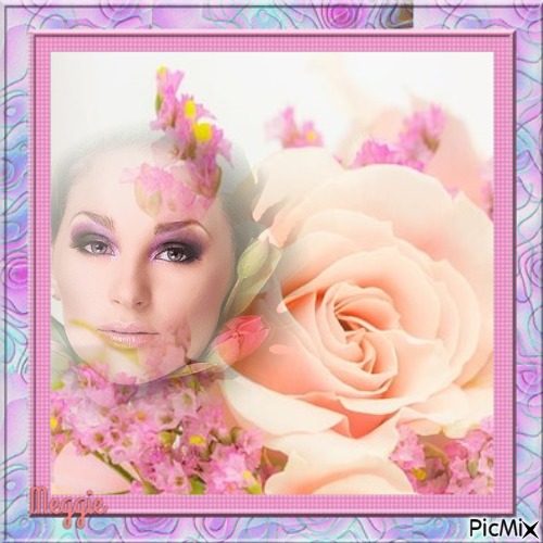 woman and roses - kostenlos png