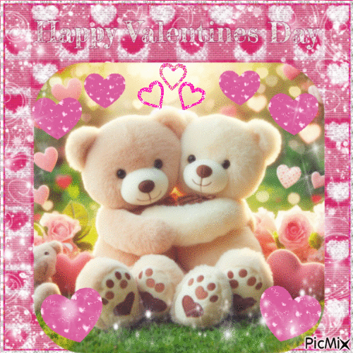 Teddy Bear Valentines Card - GIF animé gratuit