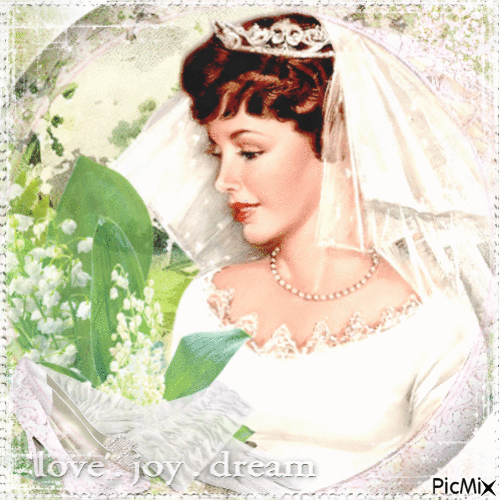 Bride with lilies of the valley - Vintage - Gratis animerad GIF