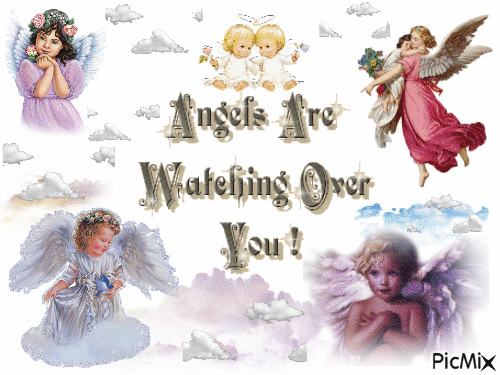 angels are watching clouds angels - GIF animé gratuit