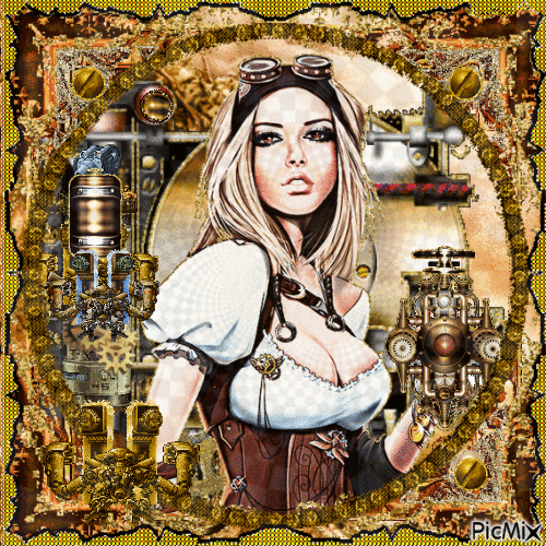 steampunk woman - Gratis geanimeerde GIF