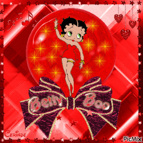 Betty boop in red - GIF animado grátis