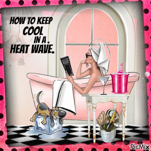 HOW TO KEEP COOL IN A HEAT WAVE - Nemokamas animacinis gif