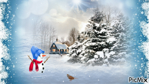 Зимняя сказка - GIF animasi gratis
