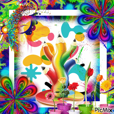colorful art - Bezmaksas animēts GIF