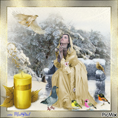 une femme en hiver - Darmowy animowany GIF
