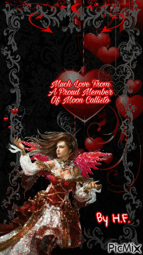 black red hearts woman - GIF animé gratuit