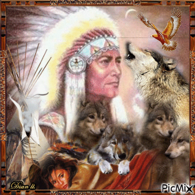 Chief Totonku of the Cherokee Tribe.. - Ilmainen animoitu GIF