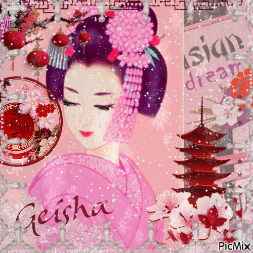 Geisha 🌸 elizamio - Бесплатни анимирани ГИФ