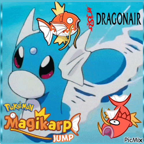 Dragonair & Magikarp - GIF animate gratis