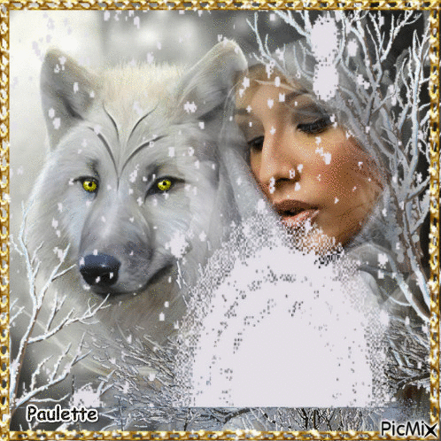 loup blanc - GIF animé gratuit