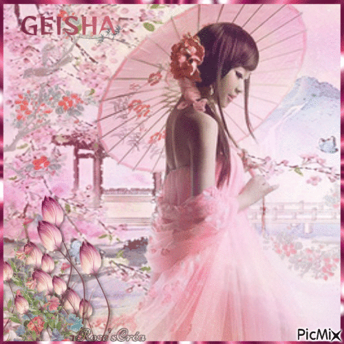 Concours : Geisha - Tons roses - Free animated GIF