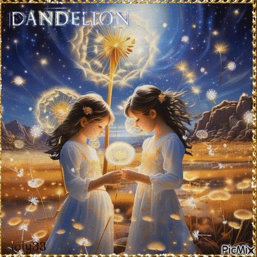 enfant dandelion - Бесплатный анимированный гифка