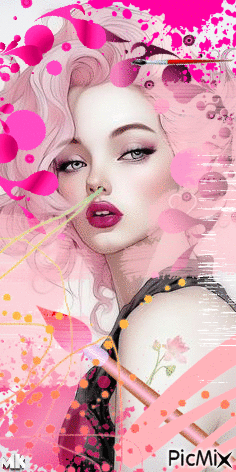 Retrato en rosa - Gratis animerad GIF