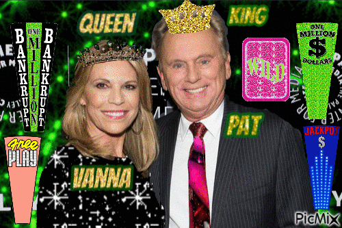 Wheel of Fortune King Pat and Queen Vanna - Безплатен анимиран GIF