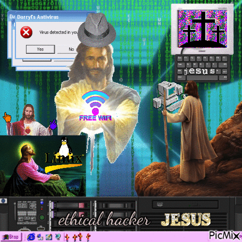 ethical hacker jesus - GIF animado grátis