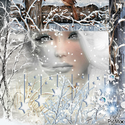 femme hiver - Gratis animerad GIF