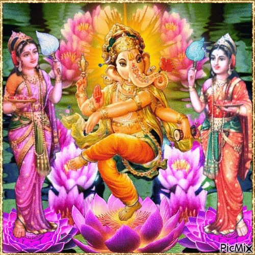 🕉️Shri Ganesh with Ridhhi Sidhhi🕉️ - GIF animé gratuit