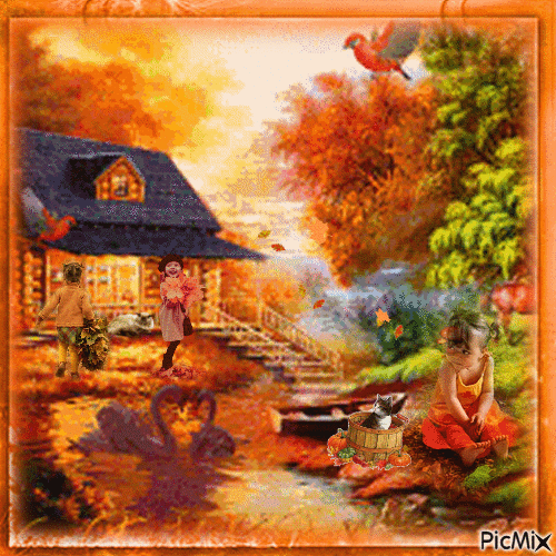 Autumn landscape - Безплатен анимиран GIF
