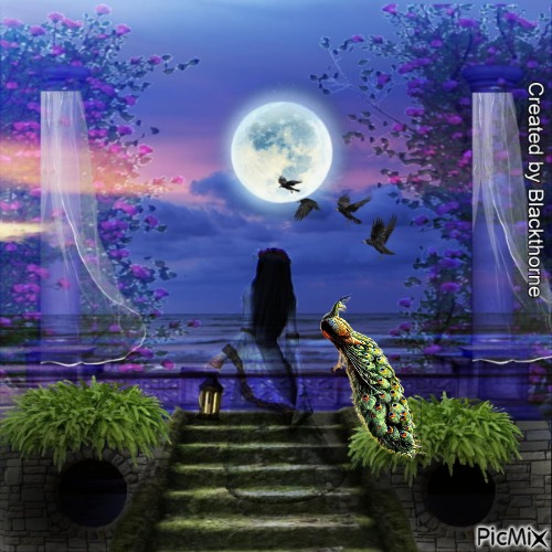 Ghostly Lady waiting for her lost Lover - gratis png