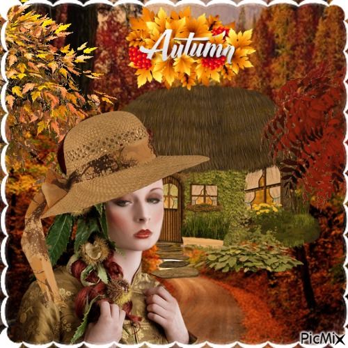 Ladie Autumn - nemokama png