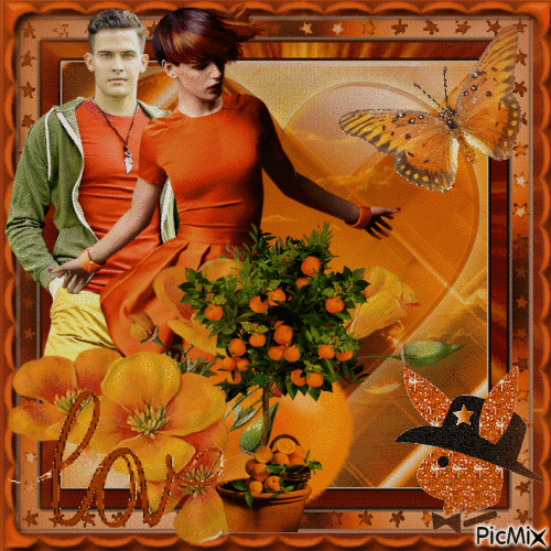 L'amour est couleur orange - Darmowy animowany GIF