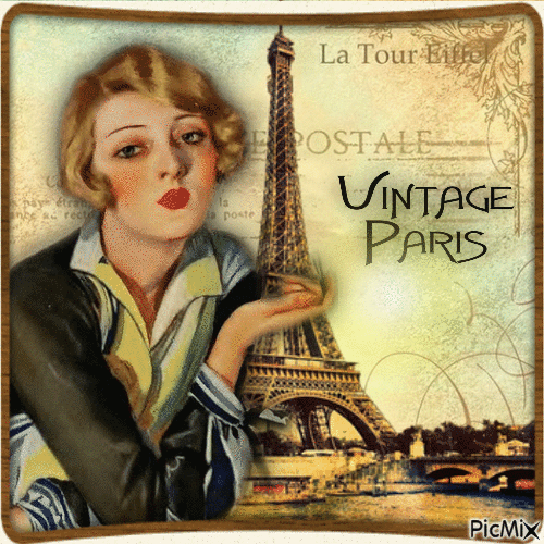 Vintage-Frau in Paris - GIF animado grátis
