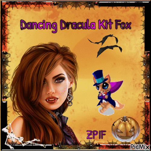 Dancing Dracula Kit fox - GIF animado grátis