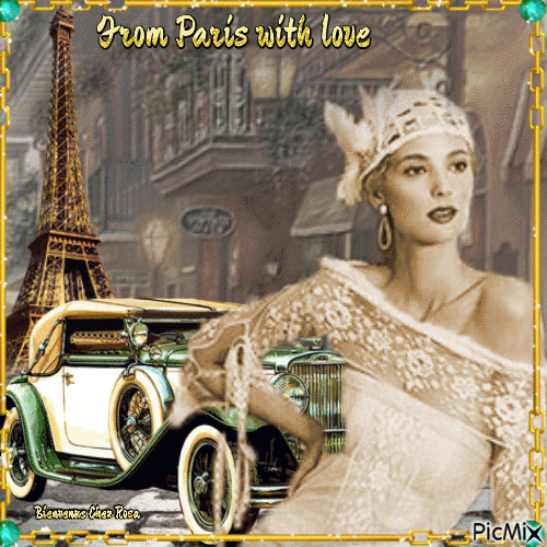 Paris dans un style vintage - GIF animé gratuit