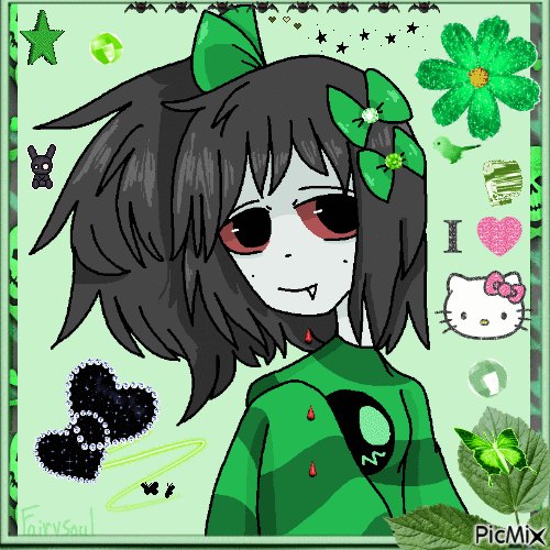 Green Vampire Girl - Animovaný GIF zadarmo