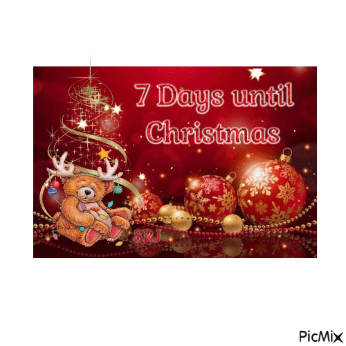 7 Days until Christmas - GIF animate gratis