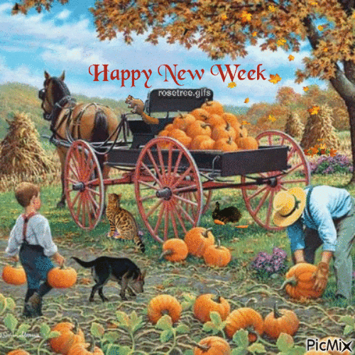 Happy New Week Pumpkin Farm - Besplatni animirani GIF